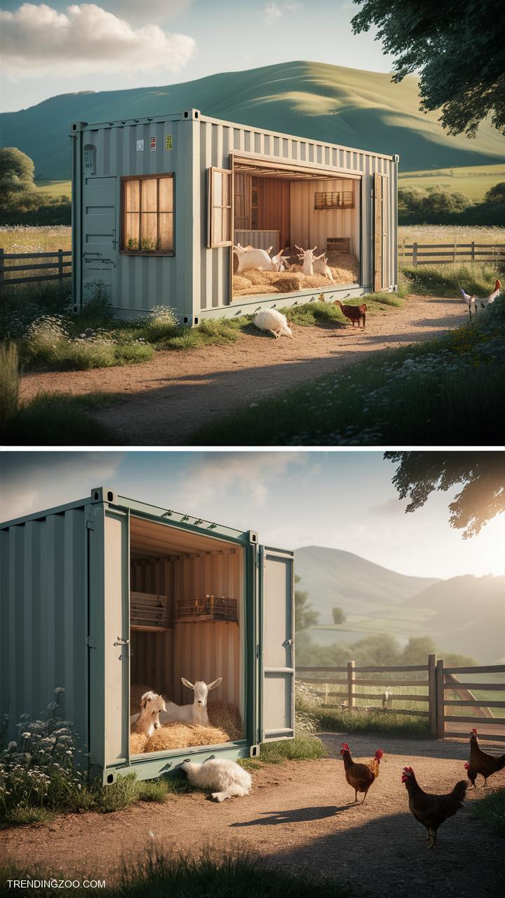 Goat barn ideas Repurposed shipping container for modern look