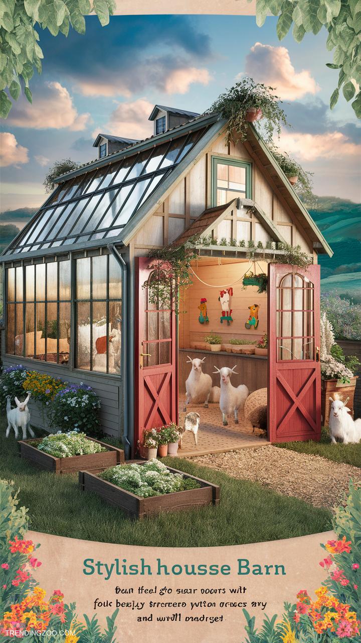 Goat barn ideas Stylish greenhouse barn for year round use