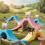 Goat playground ideas Agility course with ramps and tunnels