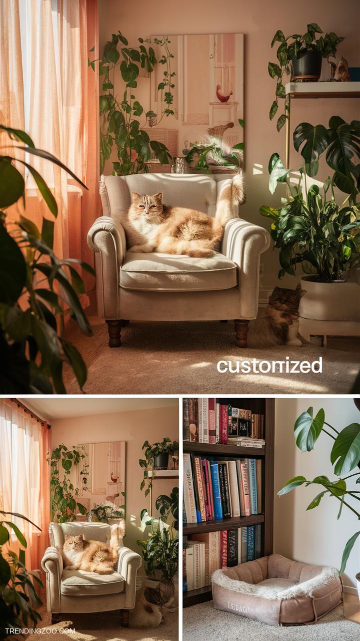 apartment cat ideas Personalized cat art to align with decor