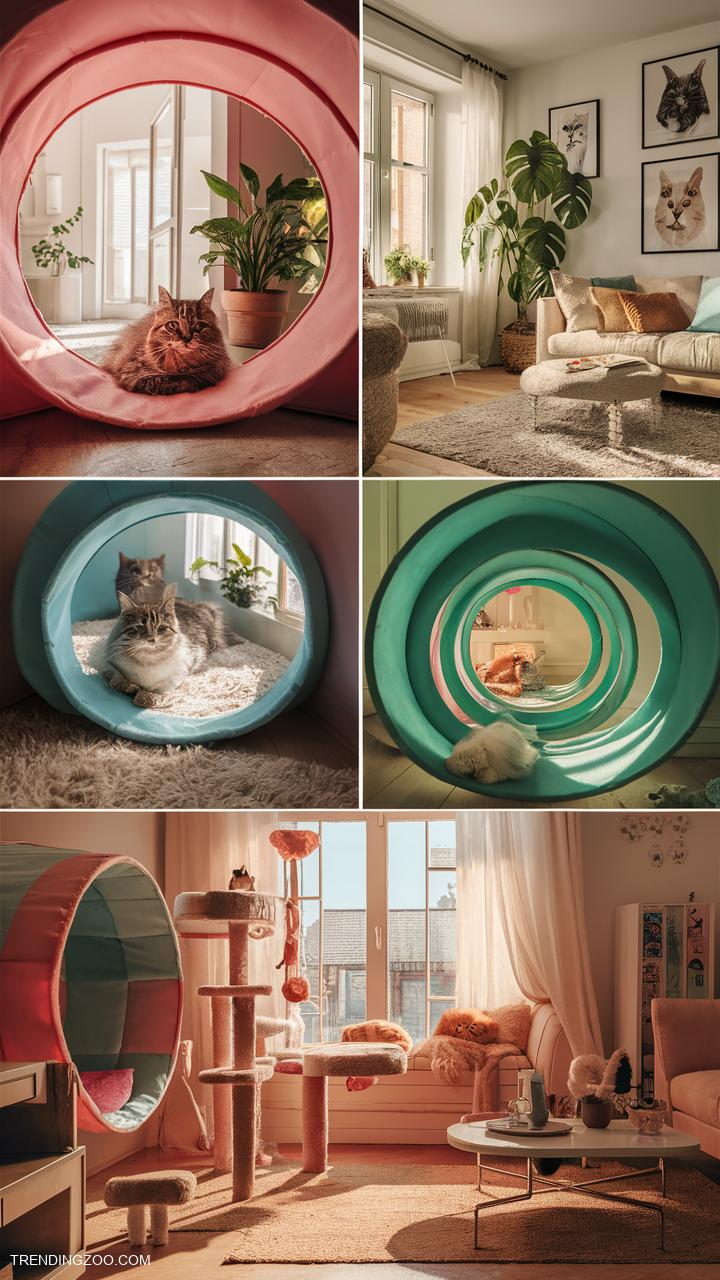 apartment cat ideas Tunnels connecting different rooms for exploration