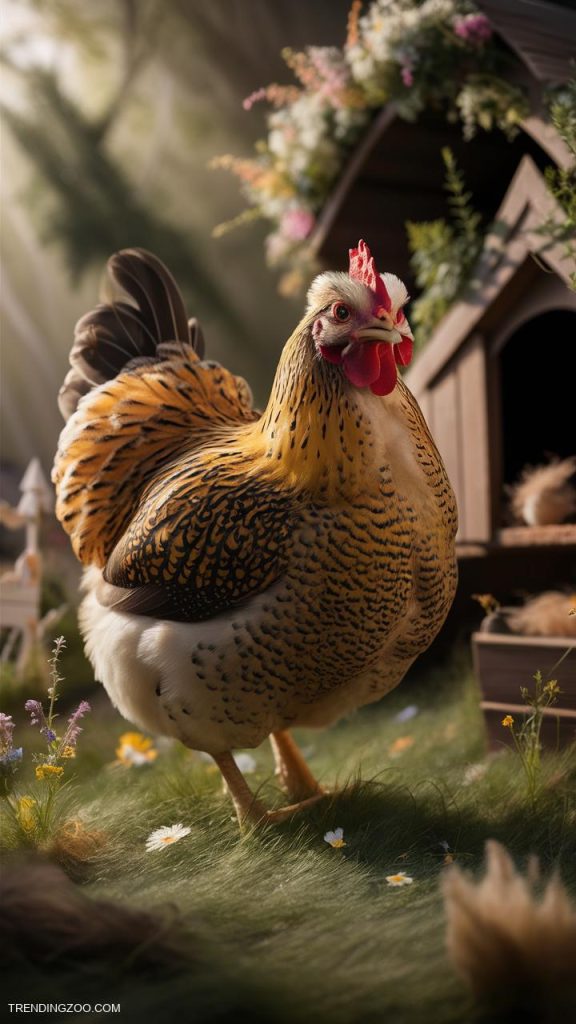 chicken breeds Exotic Mille Fleur DUccle with Speckles