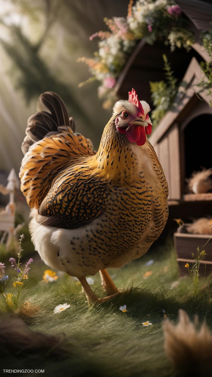 chicken breeds Exotic Mille Fleur DUccle with Speckles