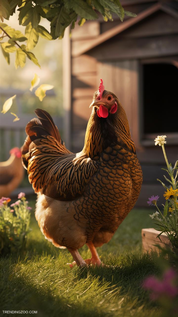 chicken breeds Golden laced Wyandotte with Stunning Plumage
