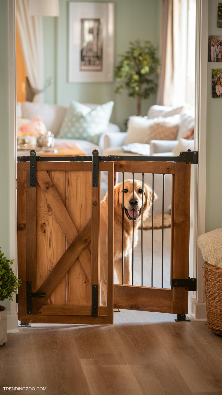diy dog gate ideas Dog Gate with Sliding Barn Door Style