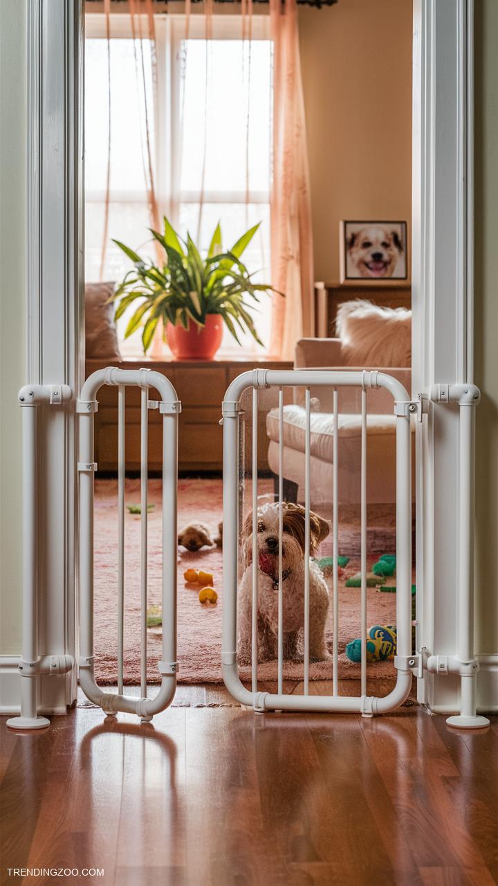 diy dog gate ideas PVC Pipe Pet Barrier Frame