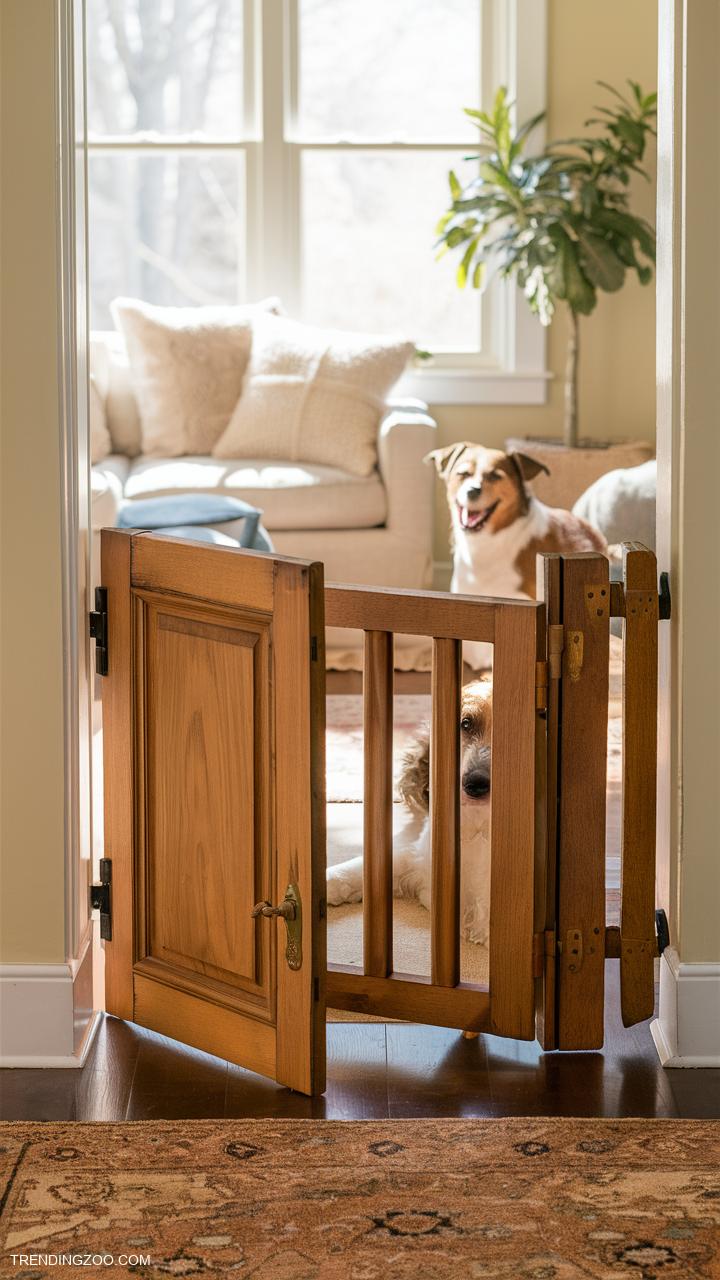 diy dog gate ideas Repurposed Table Door Dog Gate