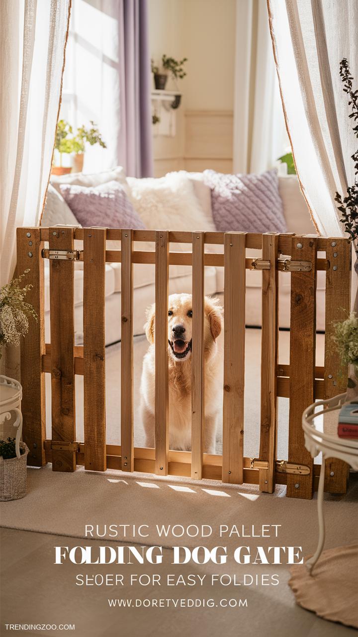 diy dog gate ideas Wooden Pallet Folding Dog Gate