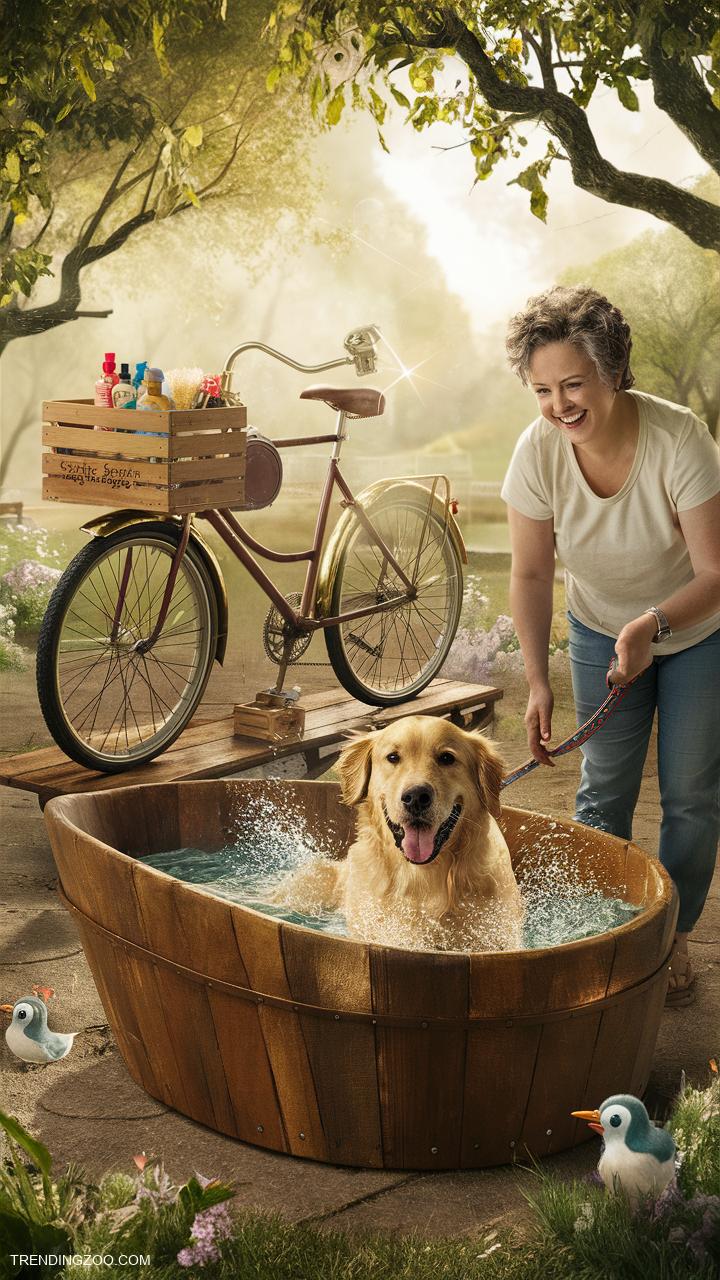 dog washing station Bicycle powered dog wash for eco friendliness