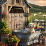 dog washing station Farm style dog wash with rustic charm