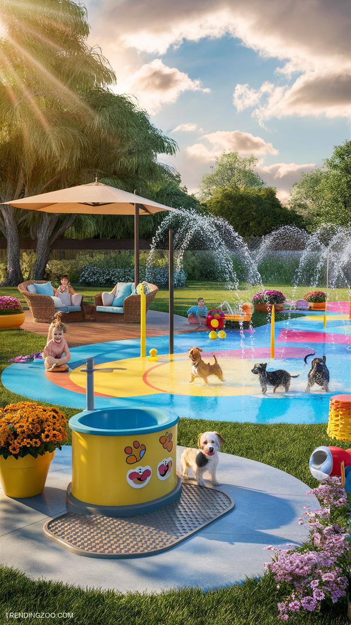 dog washing station Summer water play area with dog station
