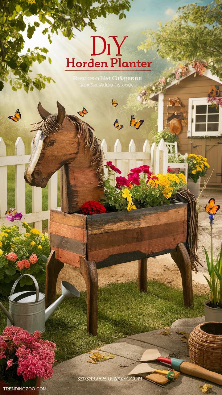 horse crafts DIY horse shaped garden planters