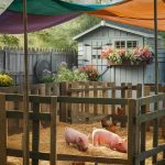 pig pen ideas Temporary pen using fencing and tarps