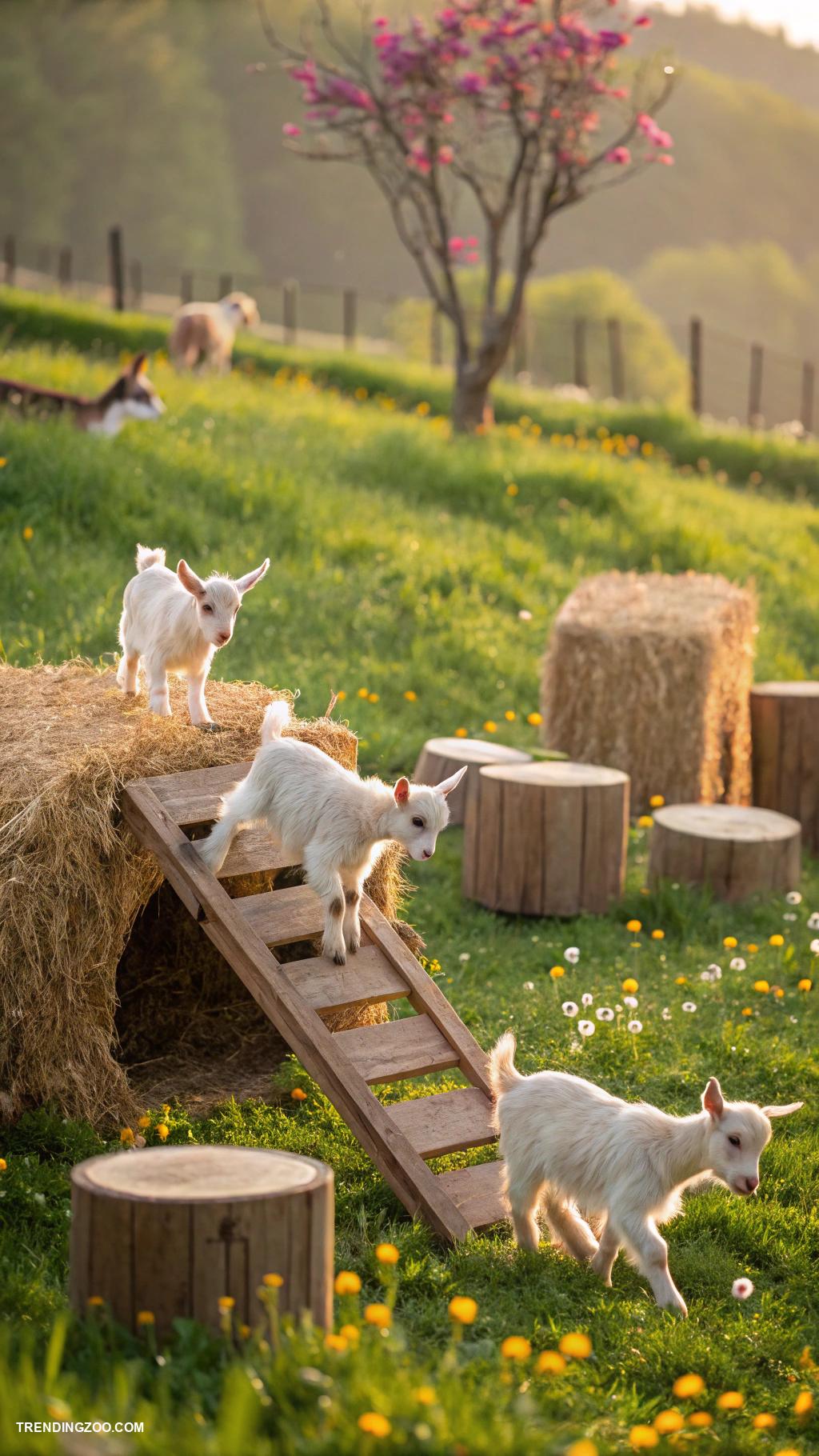 Cute baby goats Create goat obstacle courses for fun