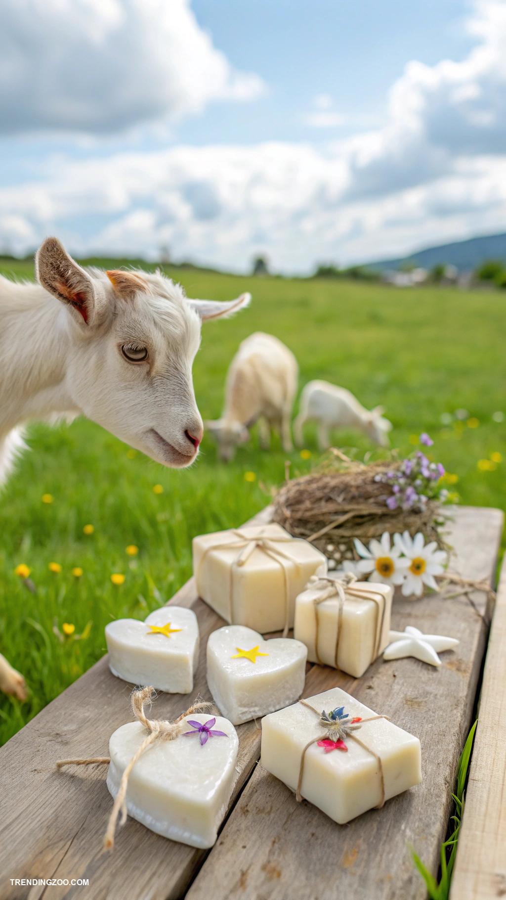 Cute baby goats Make goat milk soap for natural skincare