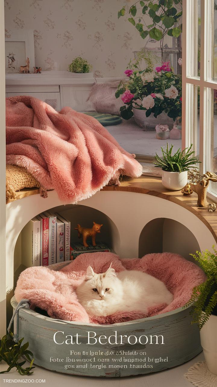 cat bedroom ideas Cozy corner nook with soft blankets
