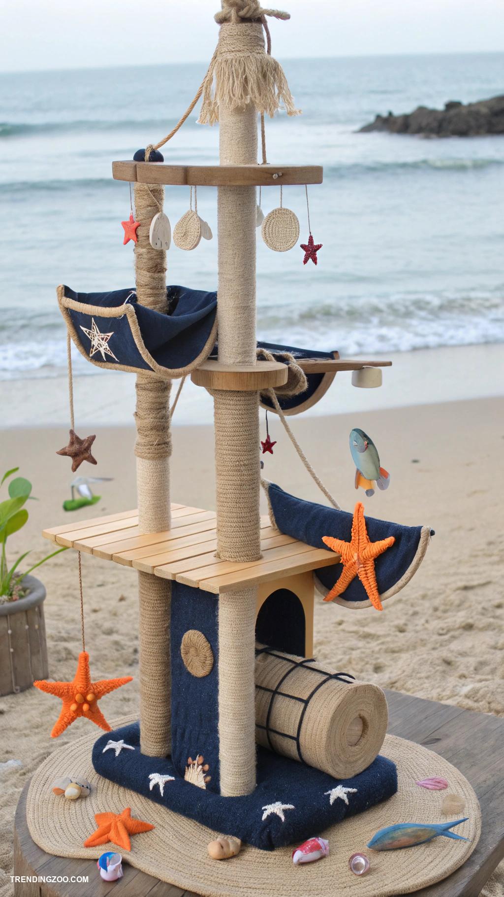 cat scratching post designs Cat playground resembling a pirate ship