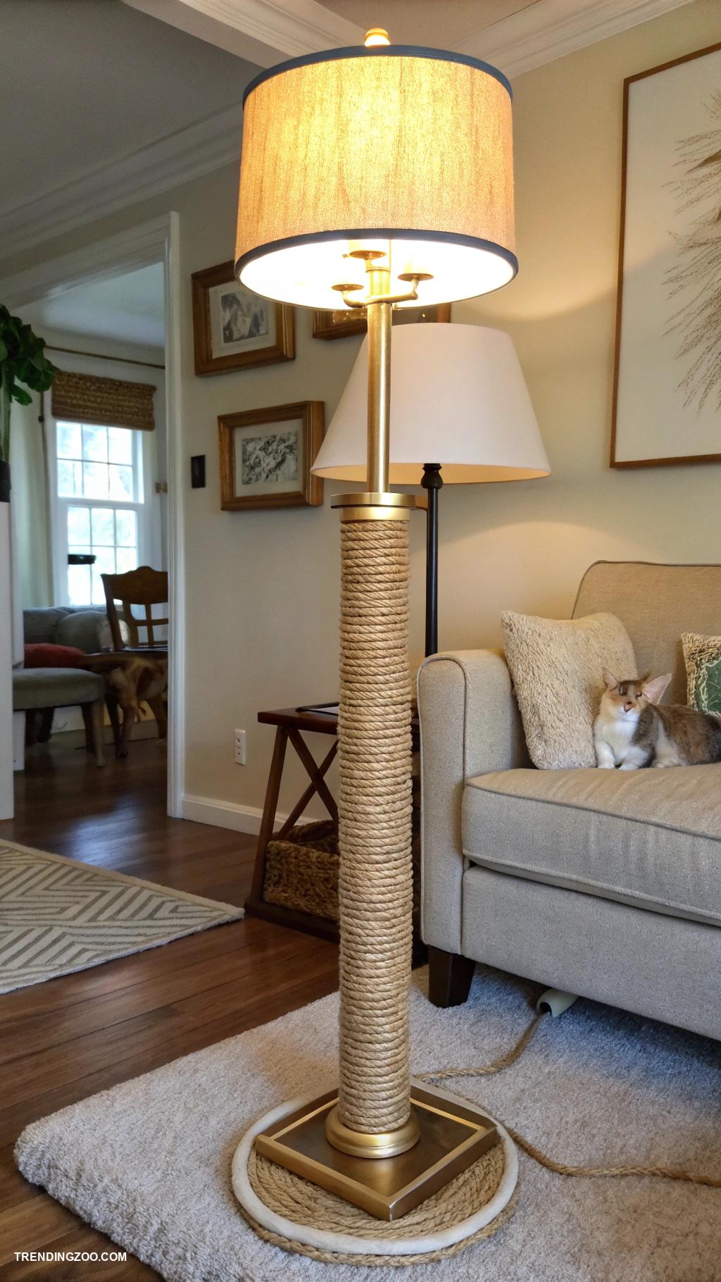 cat scratching post designs Elegant floor lamp with scratch friendly base