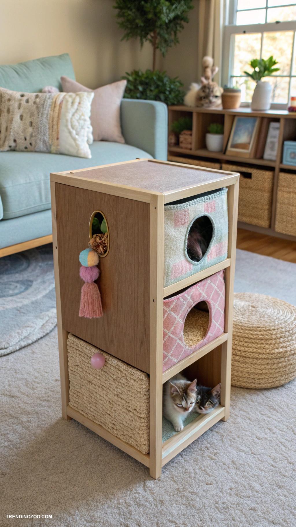 cat scratching post designs Interactive scratching box with hidden toys
