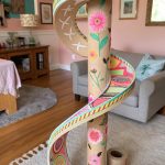 cat scratching post designs Recycled cardboard rolls in a colorful maze