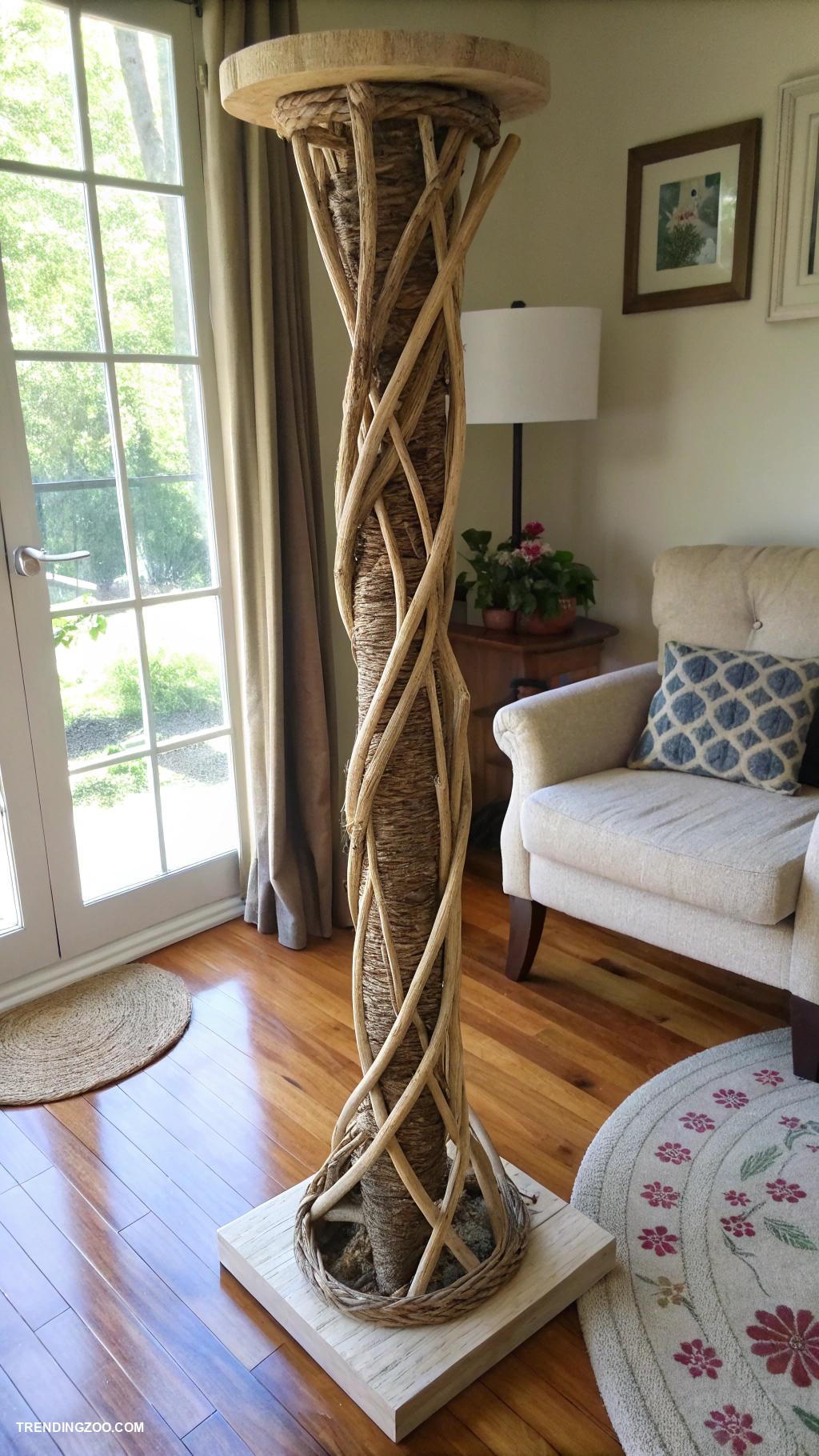 cat scratching post designs Sculptural scratching post with natural branches