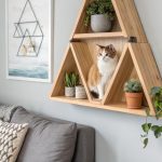 cat wall shelves Geometric shelves for modern decor