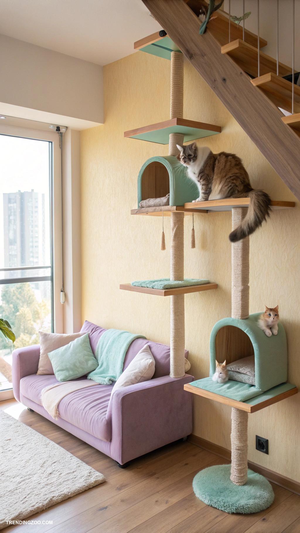 cat wall shelves Multi level cat jungle gym