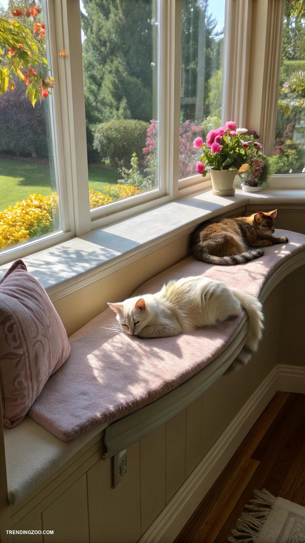 cat window perch ideas Curved ledge for sunbathing cats