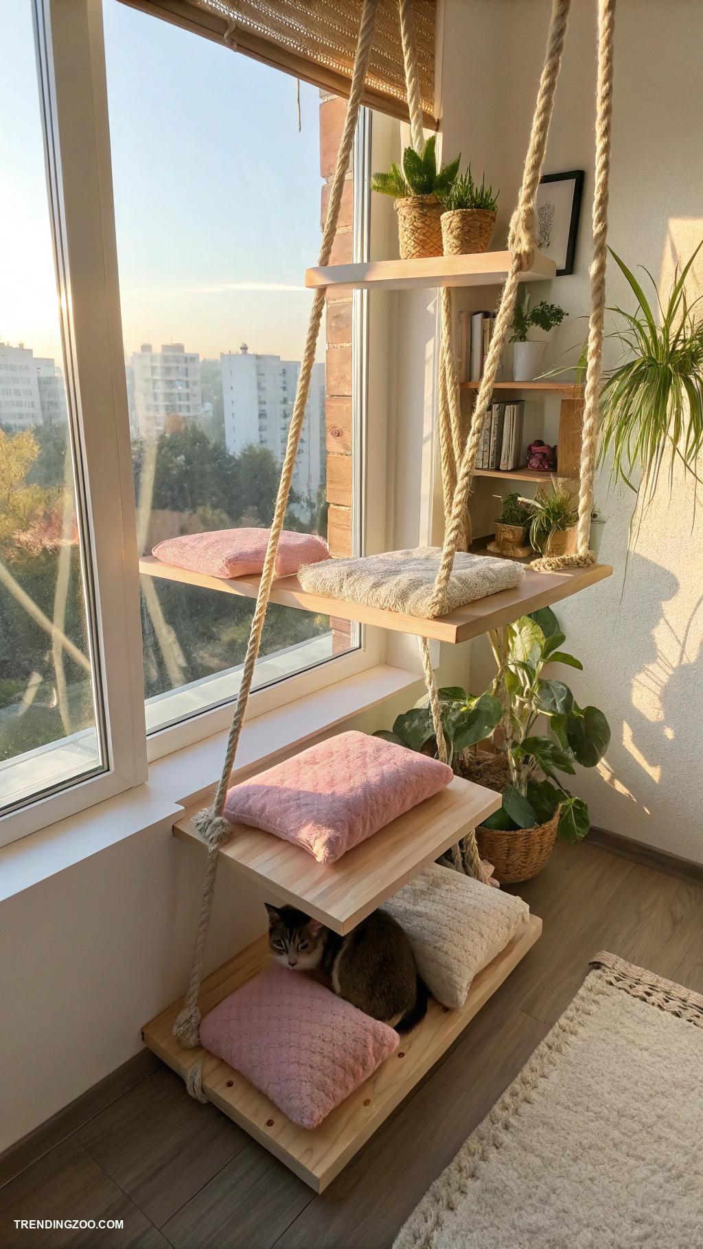 cat window perch ideas Multi level shelf with easy access