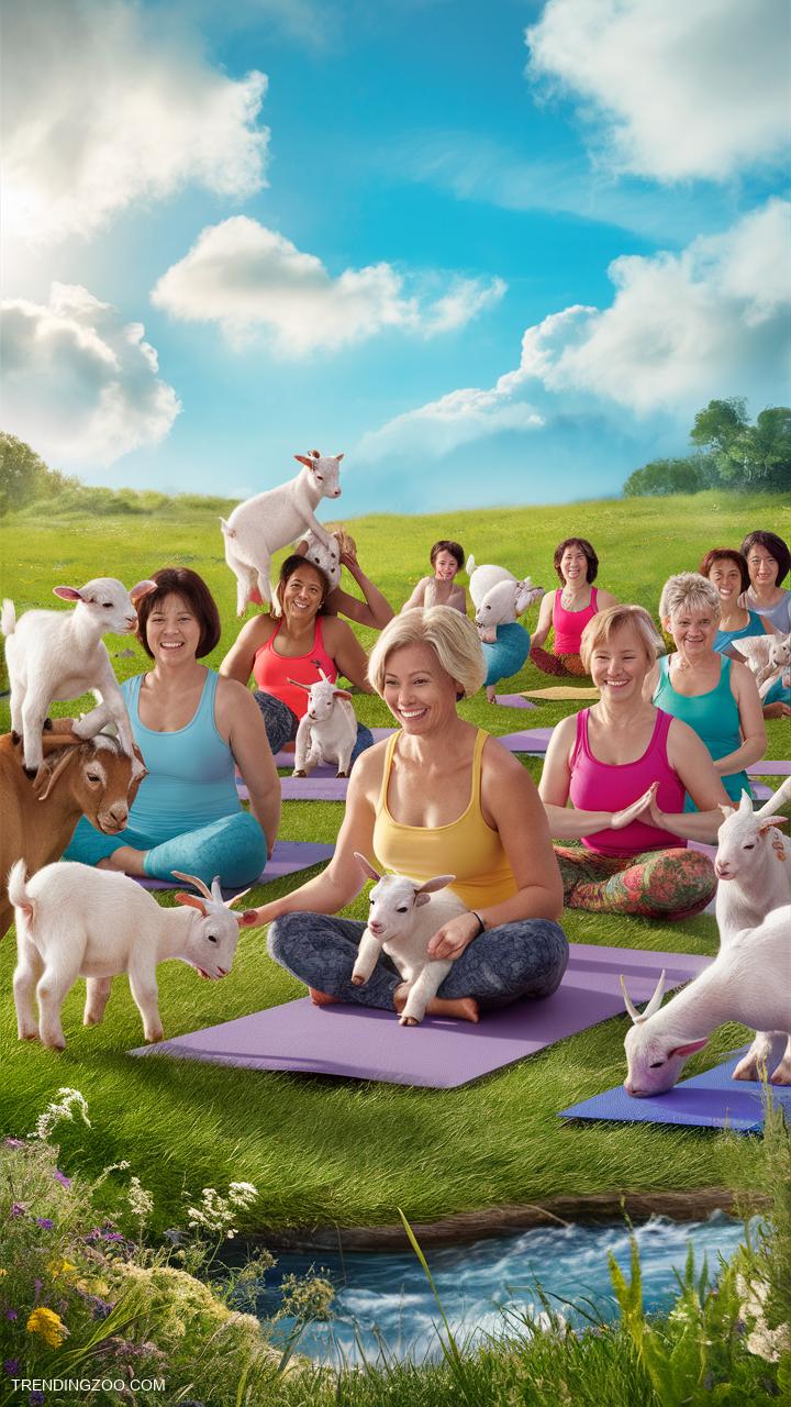 cute baby goats Miniature goat yoga classes for relaxation