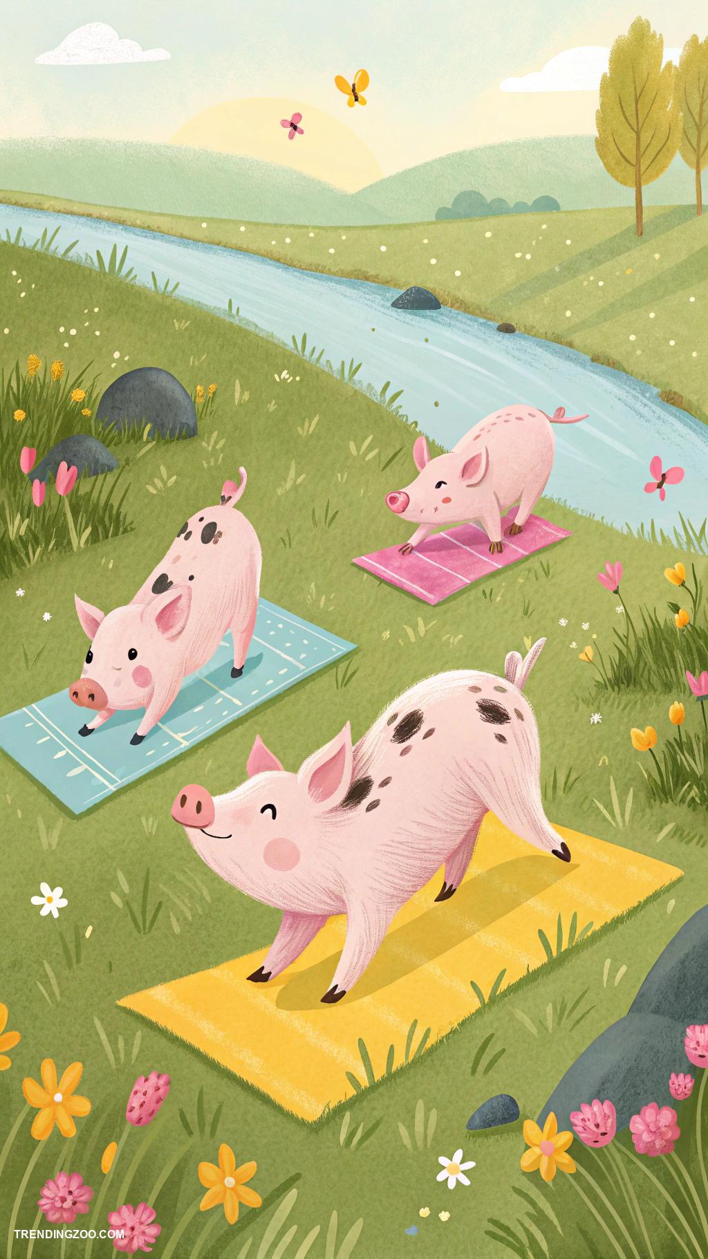 cute baby pigs Piglet yoga classes for stress relief