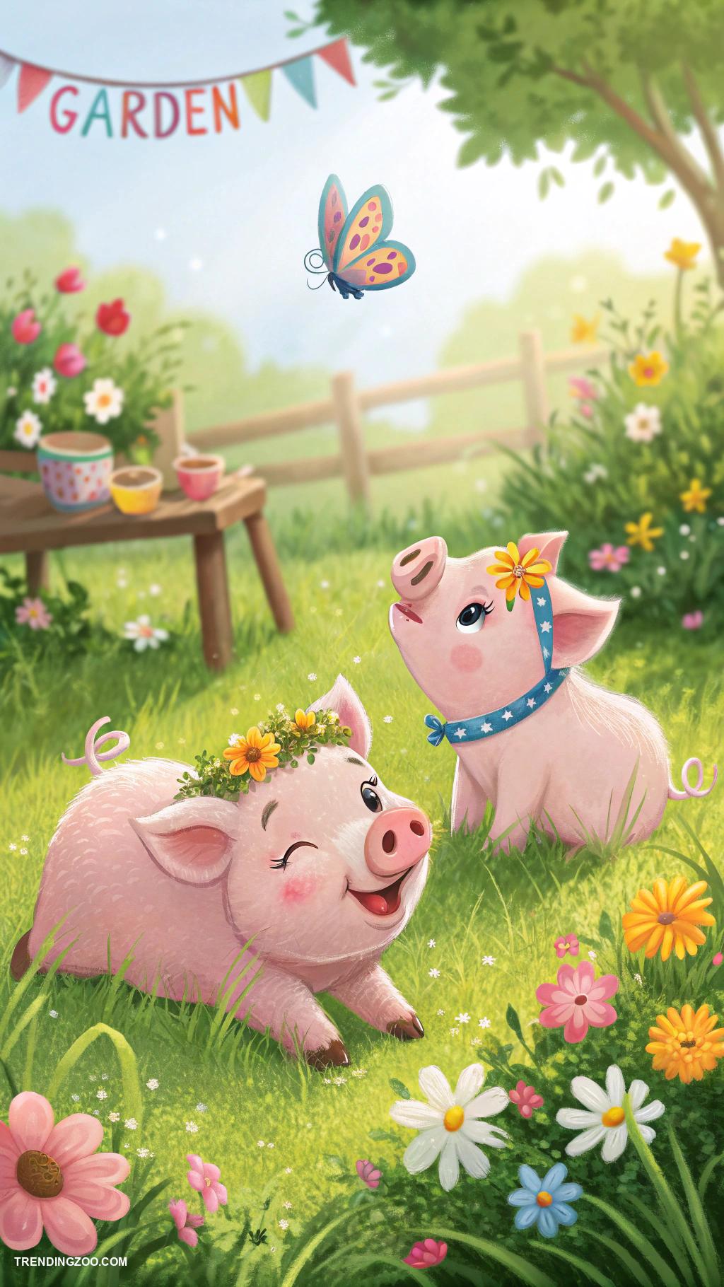 cute baby pigs Pigs as farm themed garden companions