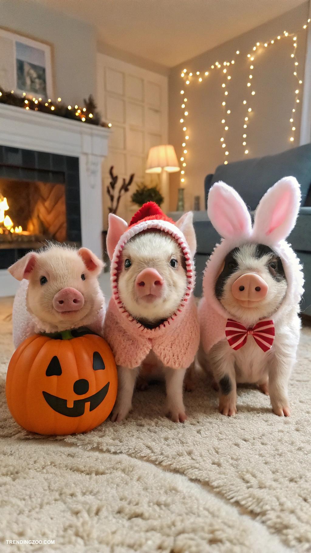 cute baby pigs Pigs in tiny costumes for holidays