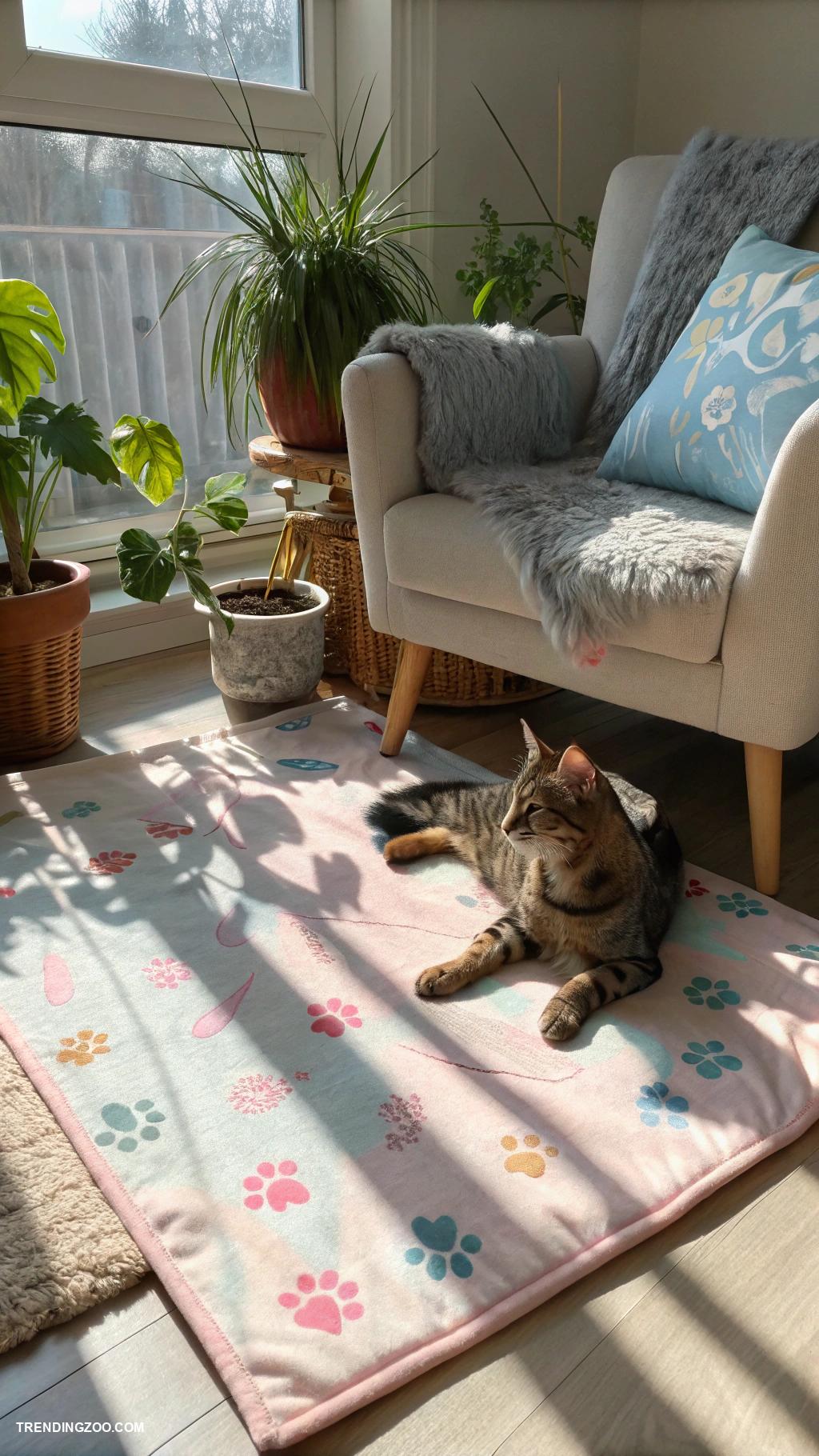 diy cat bed Fleece blanket cat mat