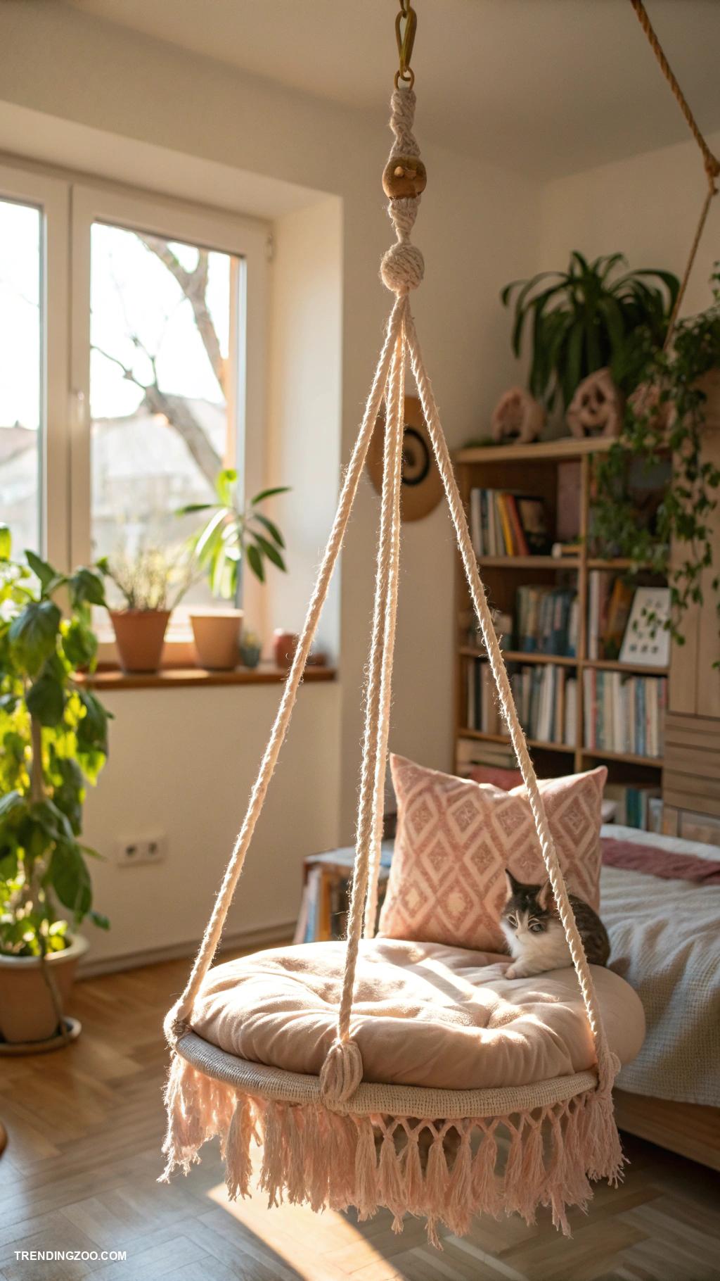 diy cat bed Hanging bed from ceiling