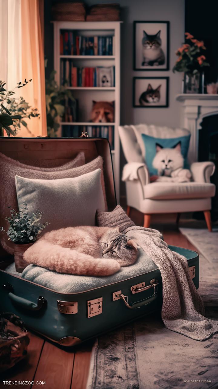 diy cat house Old suitcase turned cozy retreat