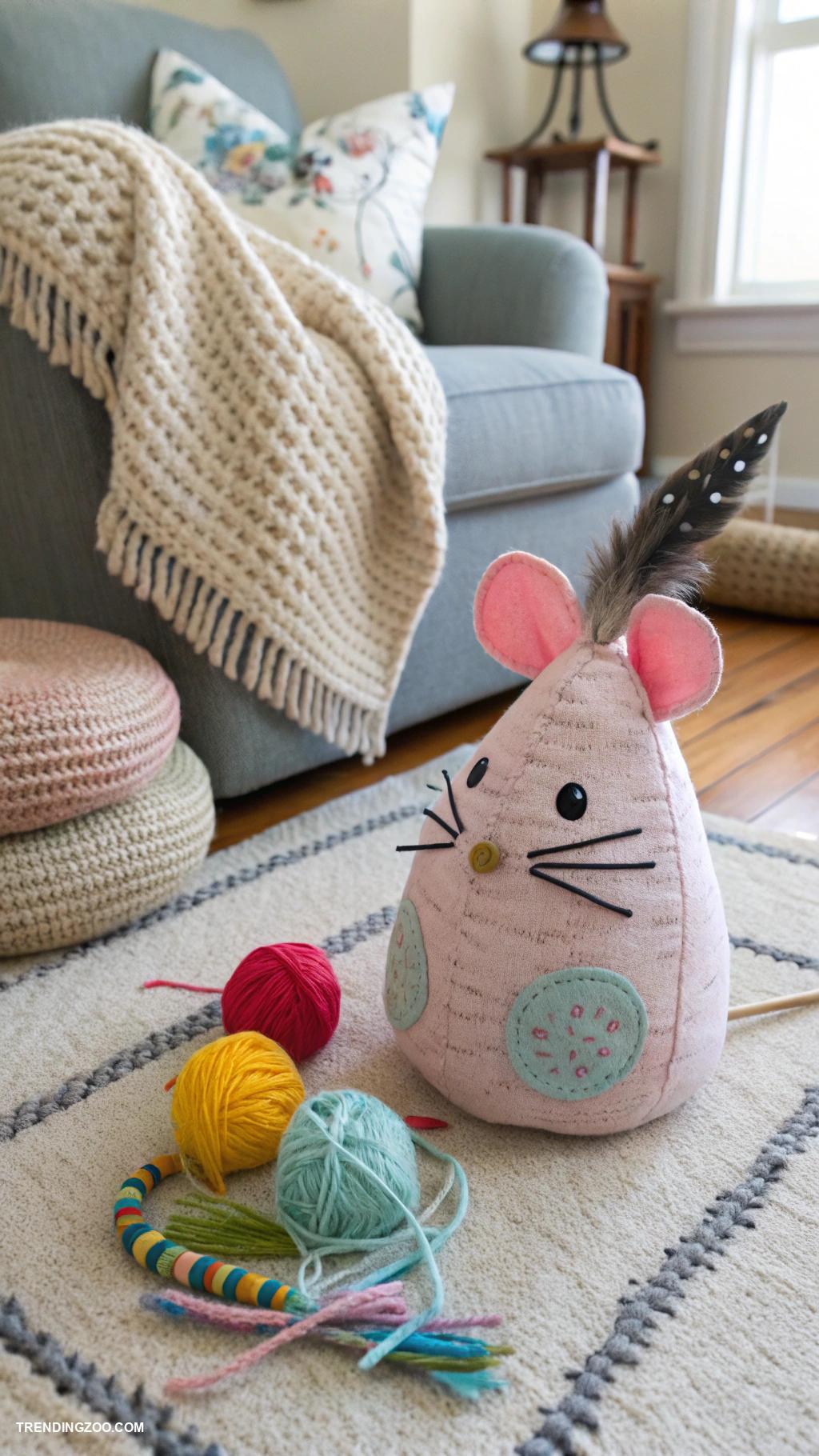 diy cat toys Bean bag mice with catnip inside