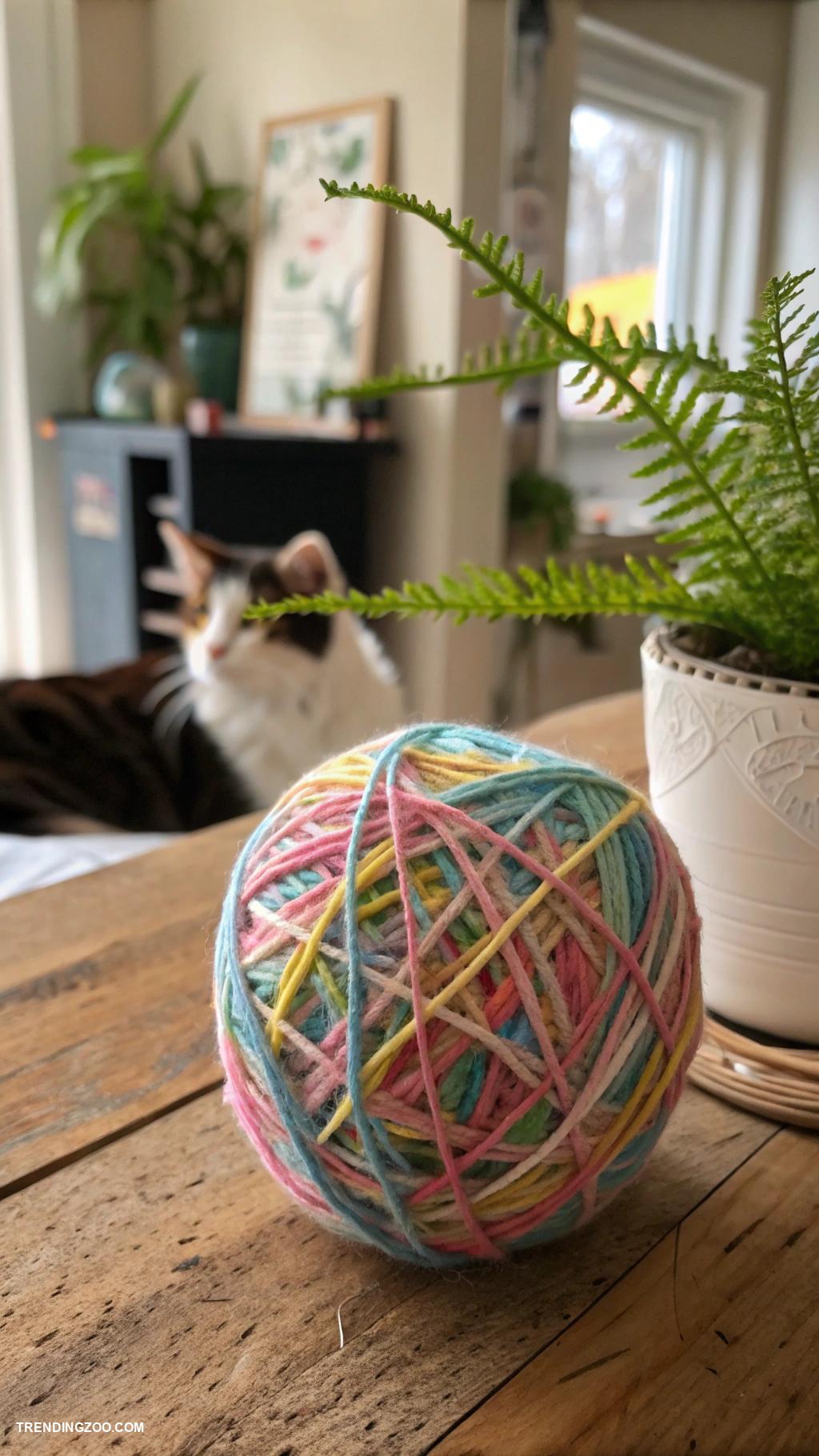diy cat toys DIY string balls with yarn remnants