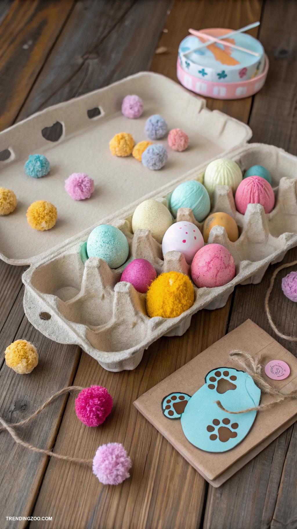 diy cat toys Egg carton puzzle with treats inside