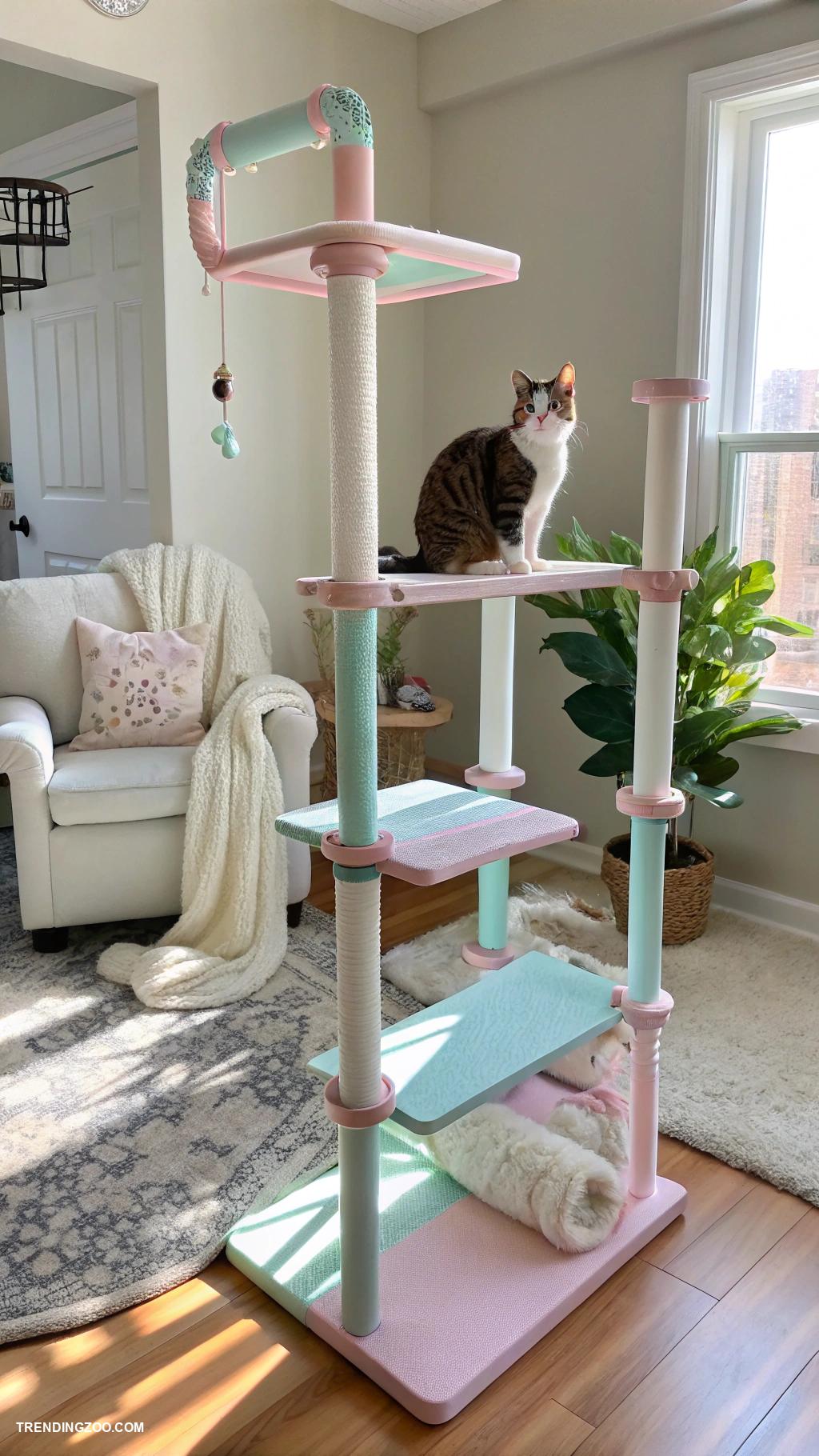 diy cat tree PVC pipe jungle gym for cats