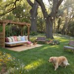 diy dog areas in backyard Enchanted forest area with natural shade