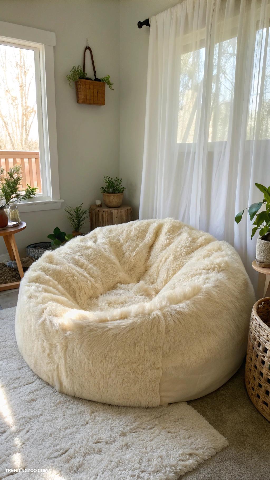 diy dog beds Faux fur covered bean bag bed