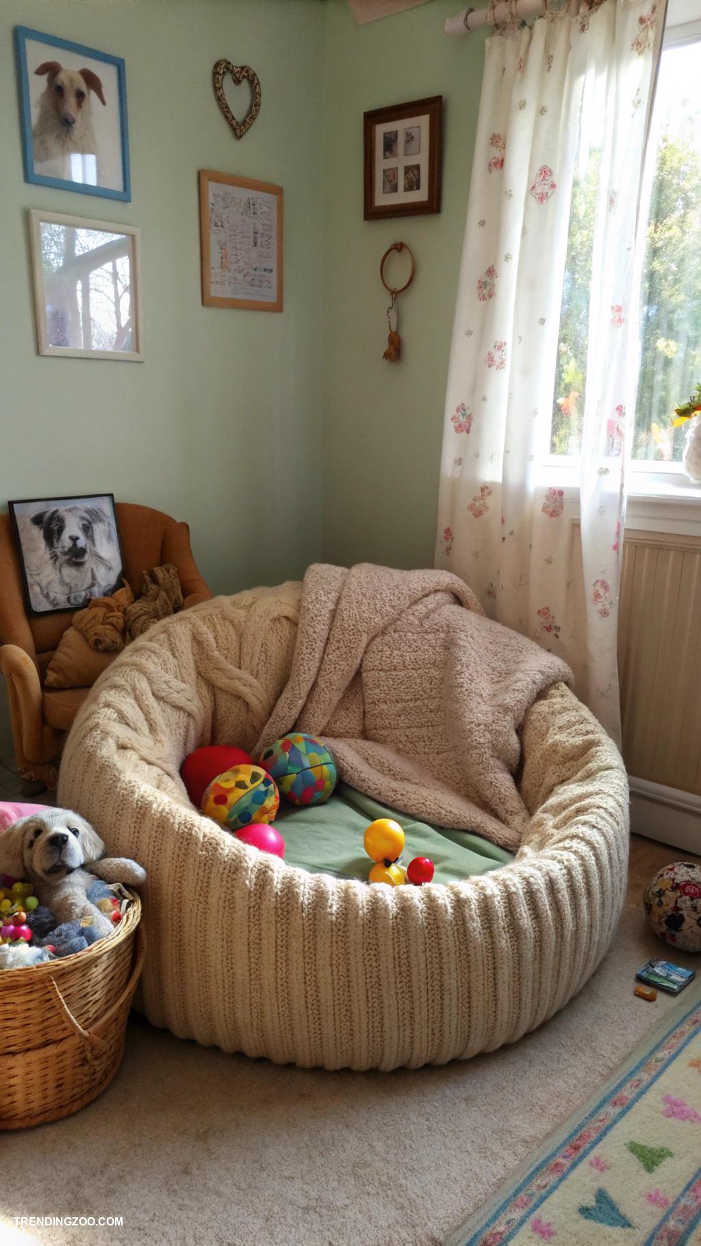 diy dog beds Old sweater transformed into cozy bed