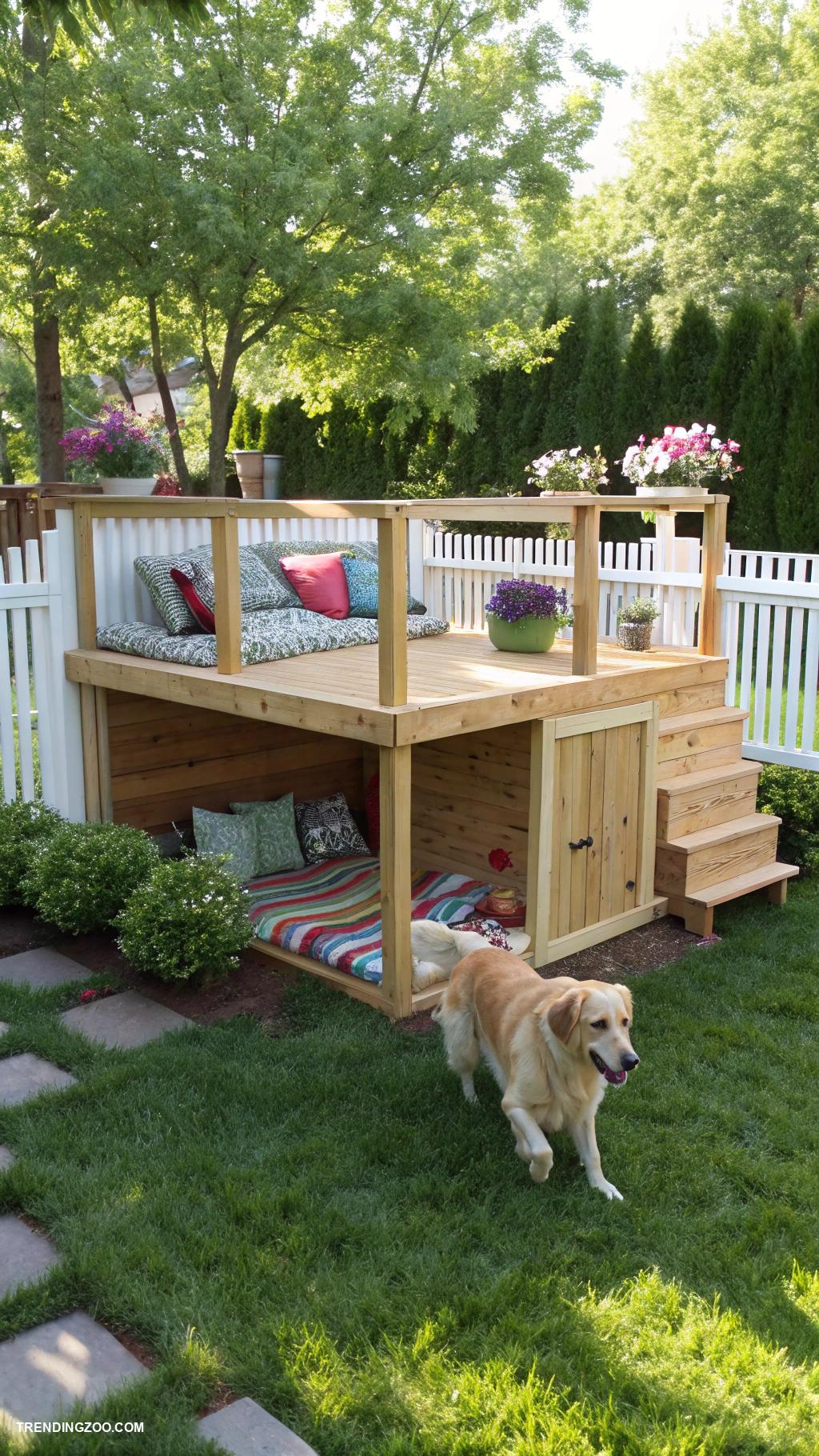diy dog run cheap Add a raised platform for viewing