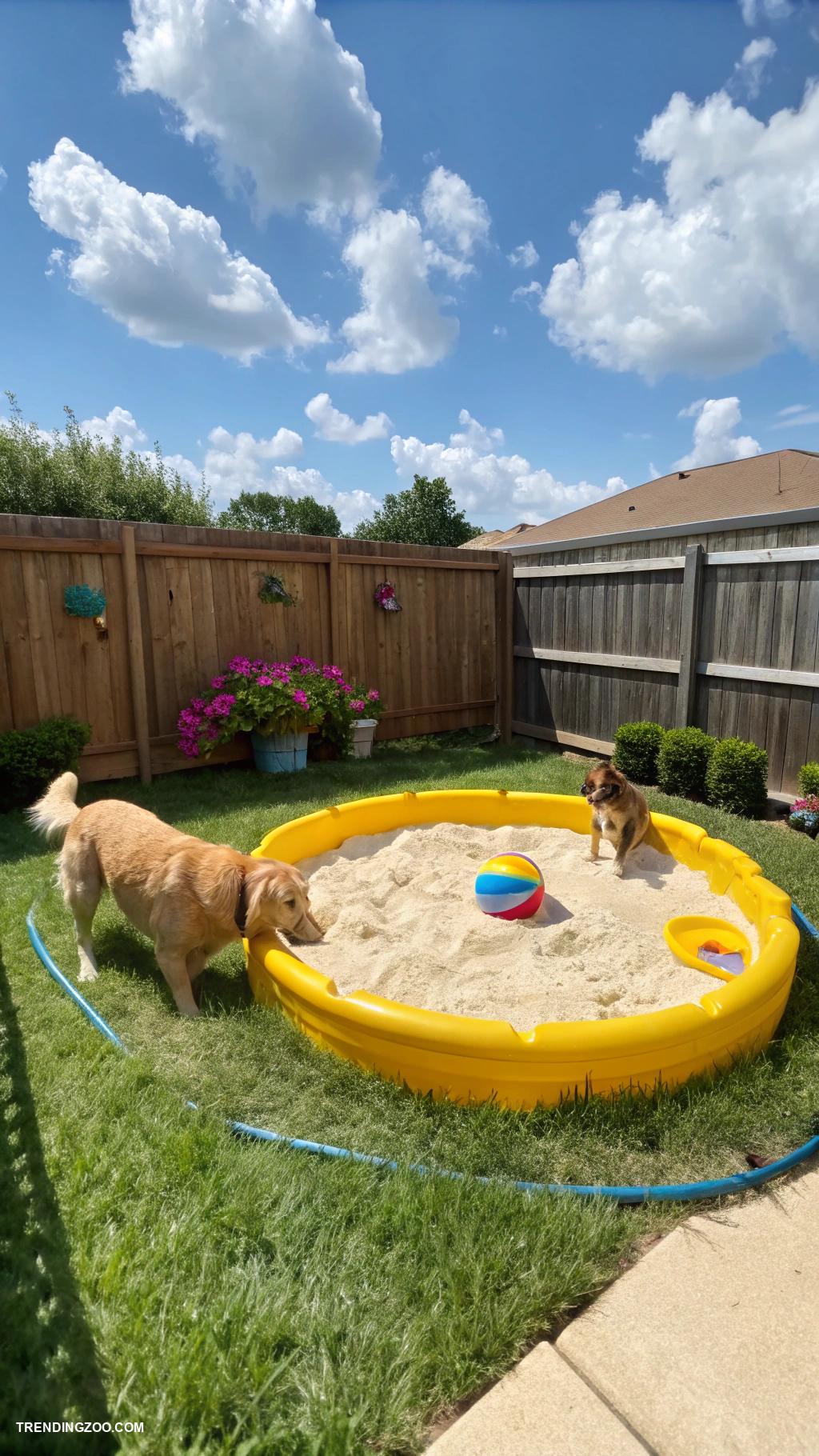 diy dog run cheap Fill a kiddie pool with sand