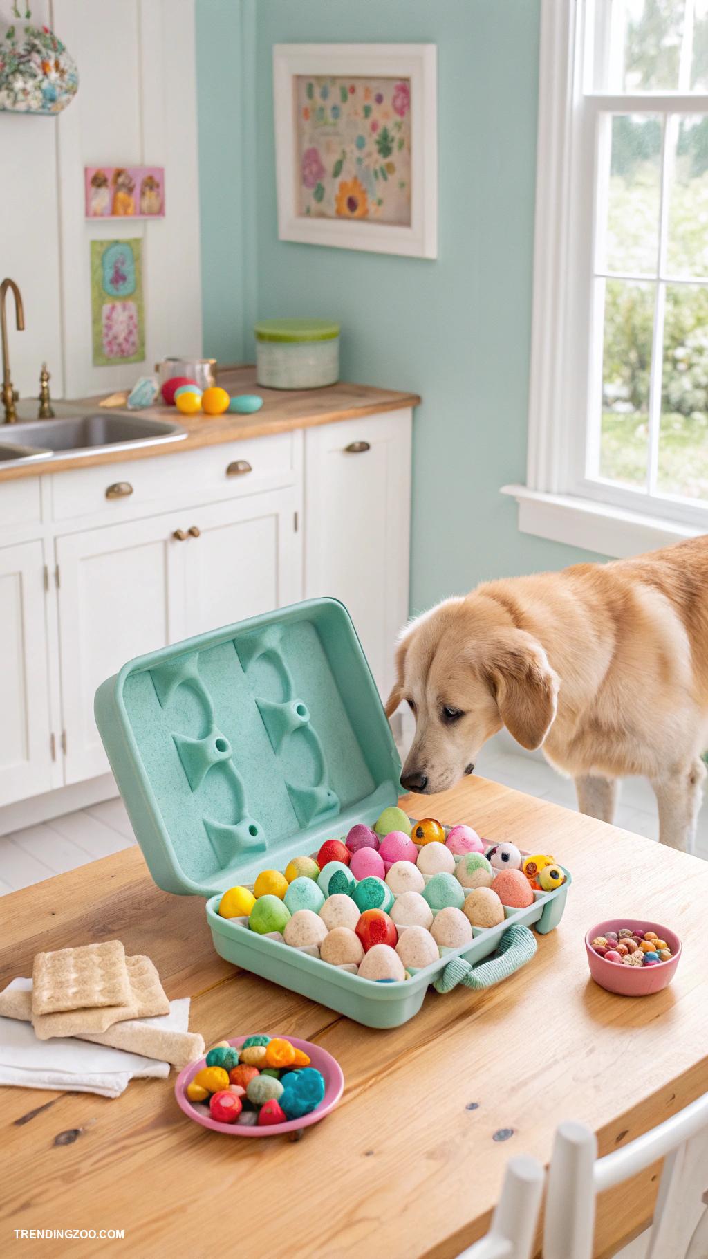 diy dog toys Egg carton treat dispenser challenge