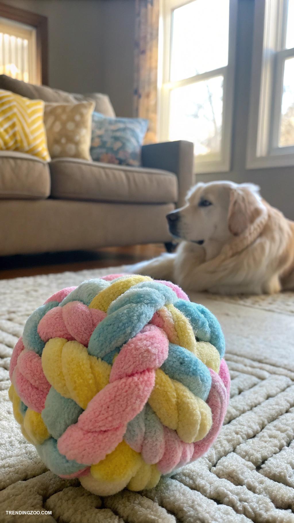 diy dog toys Knotted fleece balls for fetching