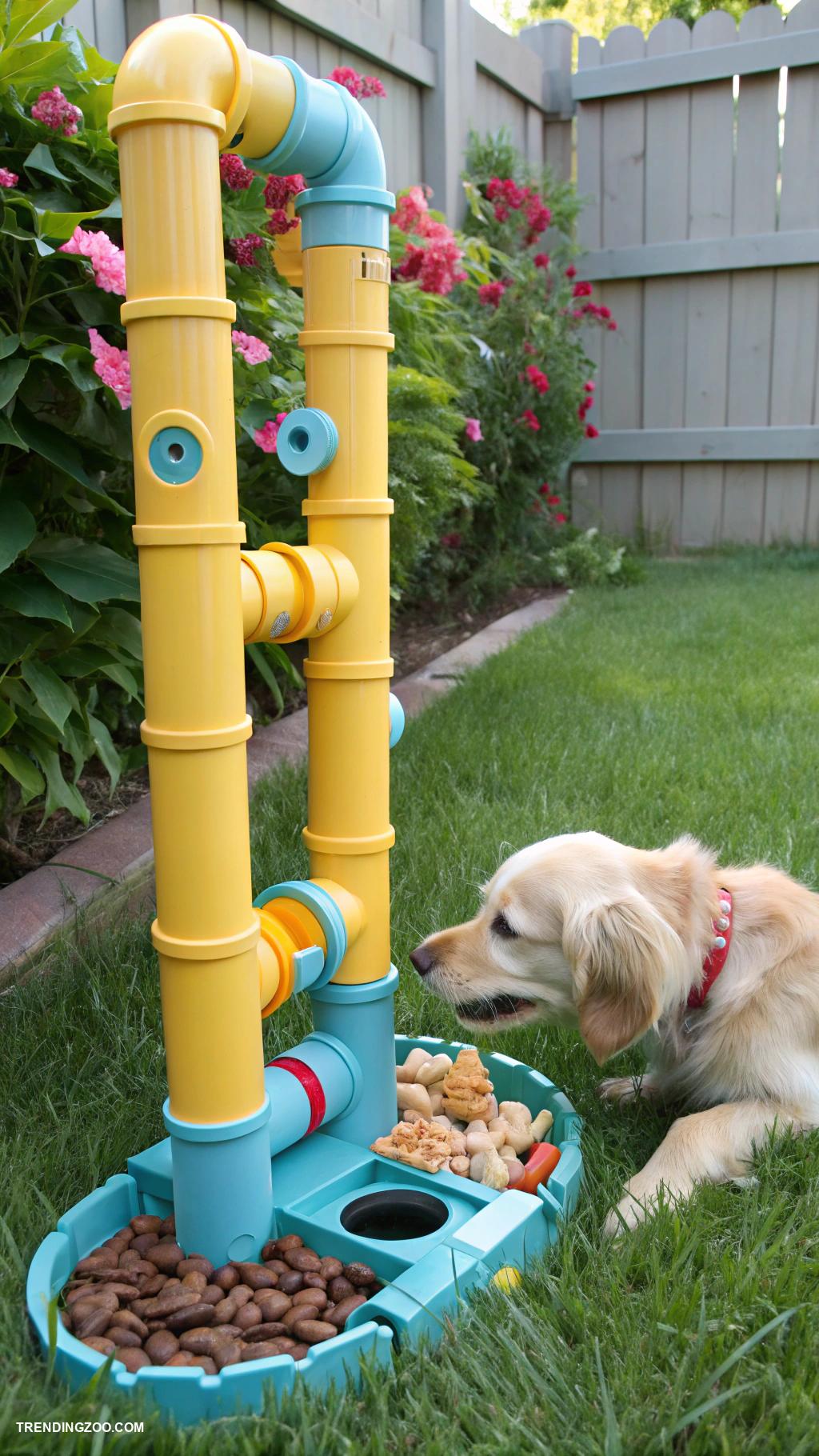 diy dog toys PVC pipe hide and seek treat dispenser