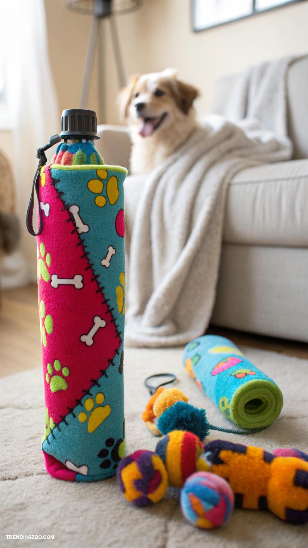 diy dog toys Water bottle with a sock cover