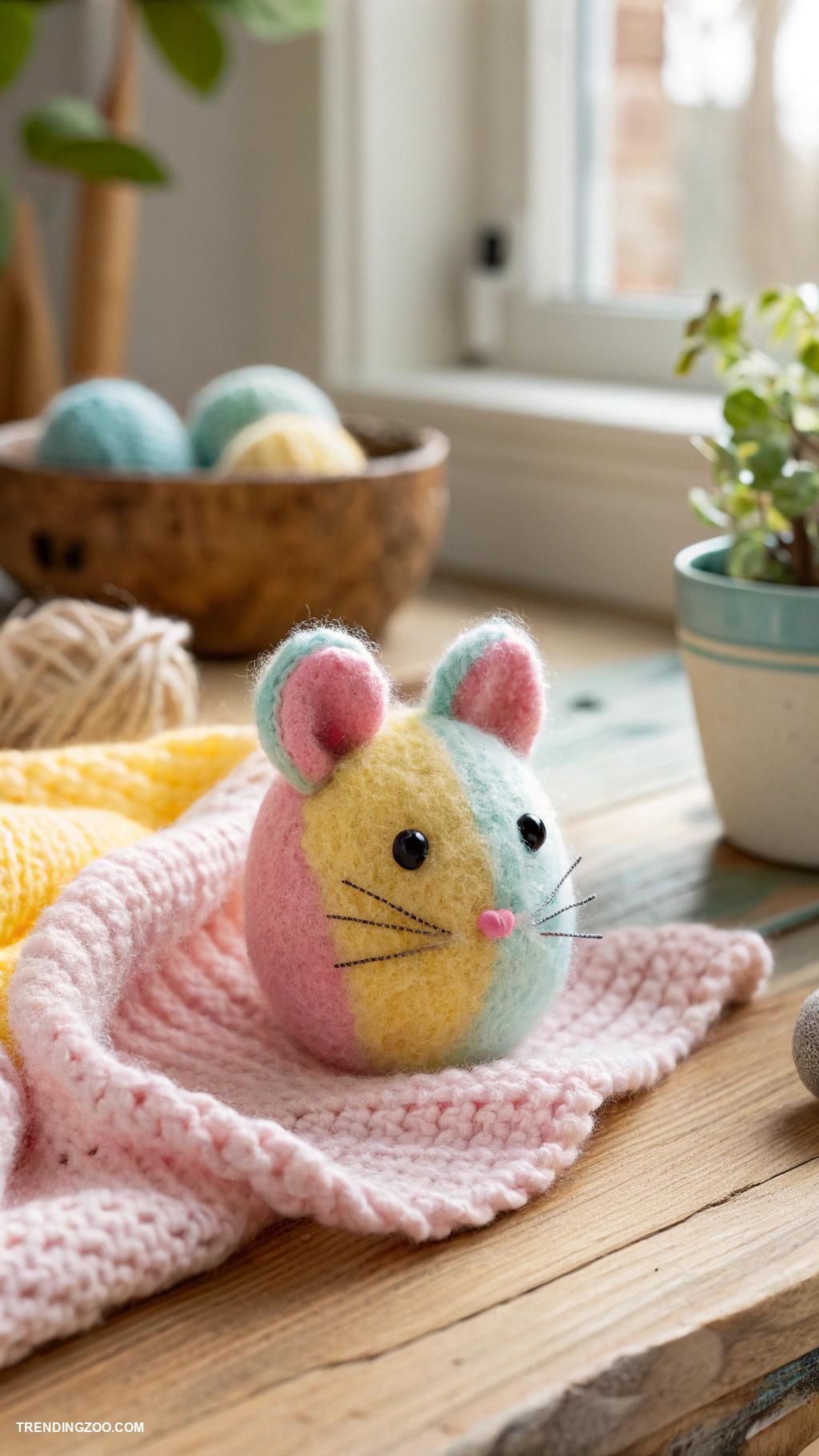 diy pet accessories Felted cat toys with catnip inside